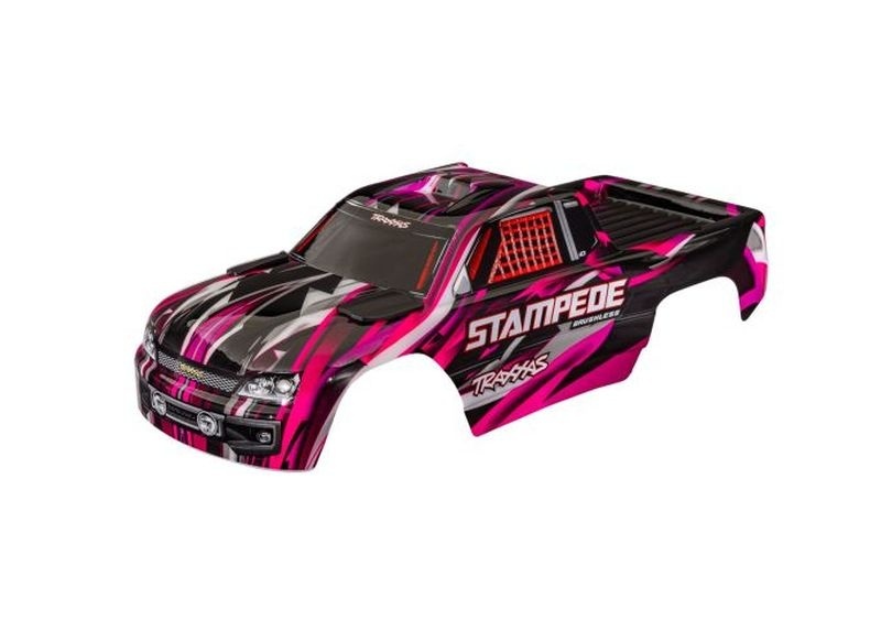 Traxxas Karosserie Stampede VXL pink mit Aufkleber