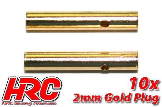 HRC Racing Stecker - Gold - 2.0mm - weibchen (10 Stk.)