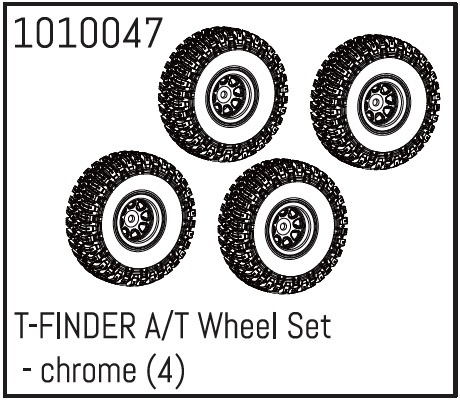 Absima T-FINDER A/T Wheel Set - chrom (4)