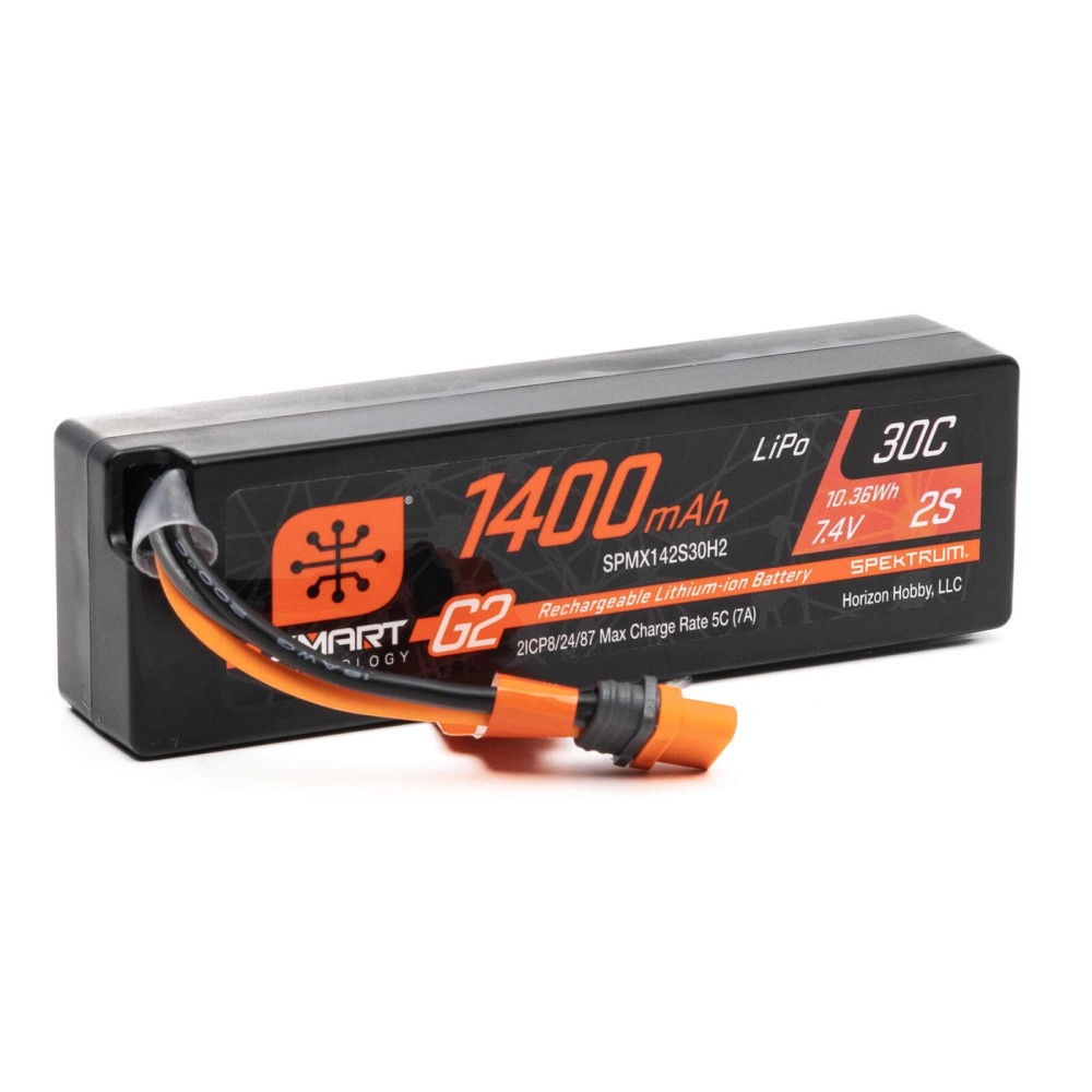 Spektrum 7.4V 1400mAh 2S 30C Smart G2 LiPo Akku: