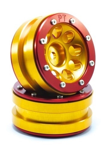 Metsafil Beadlock Wheels PT- Ecohole Gold/Rot 1.9 (2 Stück)