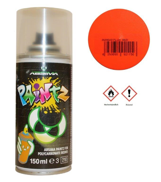 Absima Paintz Polycarbonat (Lexan) Spray FLUO ROT 150ml