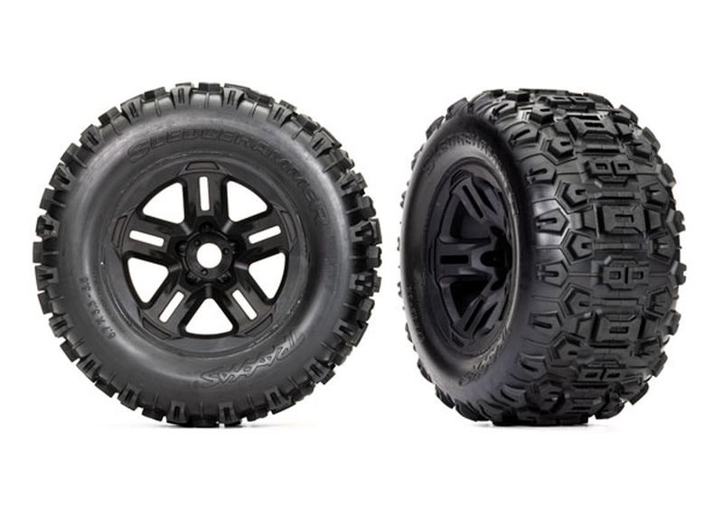 Traxxas Reifen auf Felge montiert 3.8 Felge schwarz