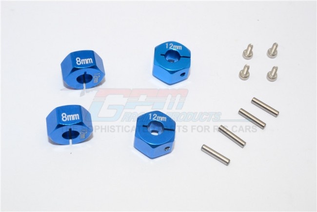 GPM Aluminium Hex Adapters 8mm thick - 12PC Set for Traxxas