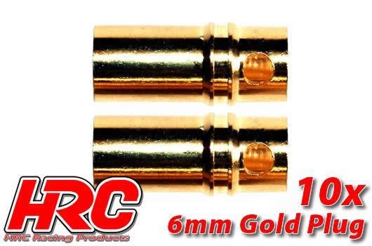 HRC Racing Stecker - Gold - 6.0mm - weibchen (10 Stk.)