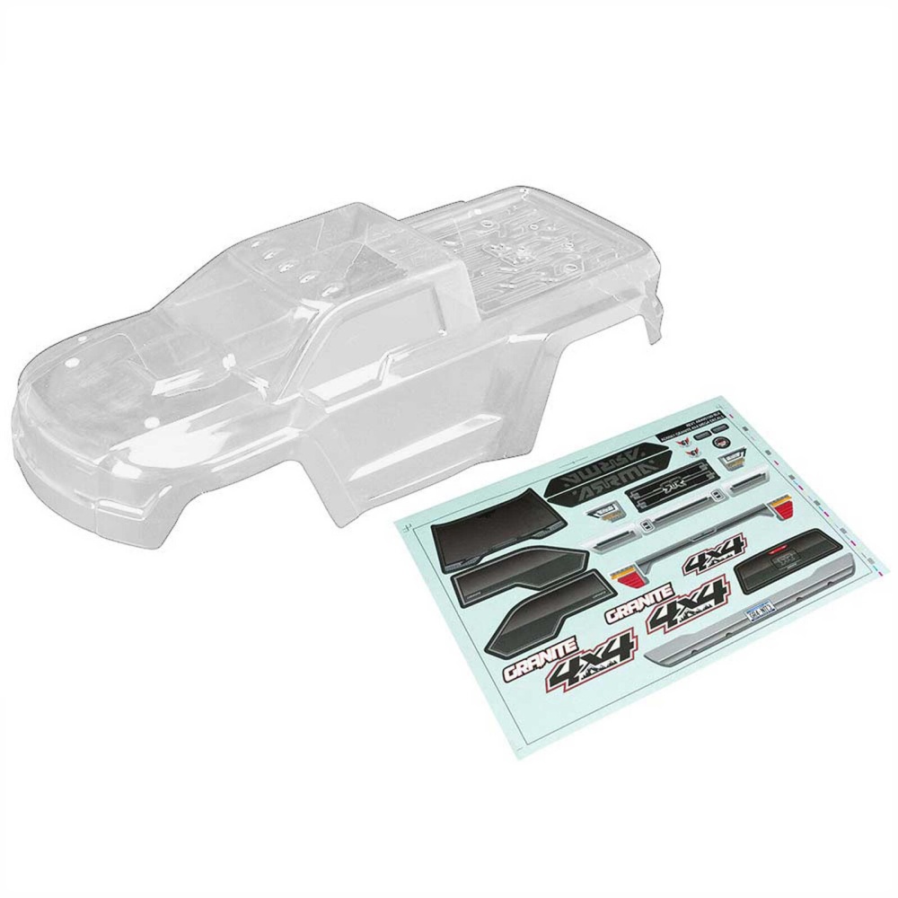 Arrma Body with Decals, Clear: Granite 4x4