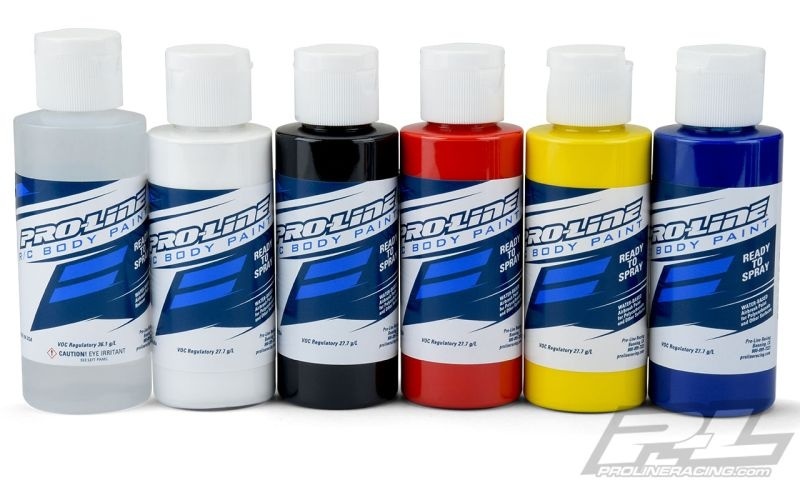 Pro Line RC Body Paint Primary Color Set (6 Pack)