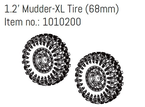 Absima 1.2 Wheel Set Mudder-XL 68mm (4)