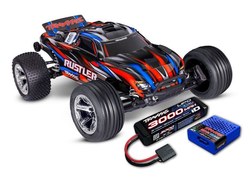 Traxxas Rustler 1/10 2WD Stadium-Truck rot RTR BL-2S