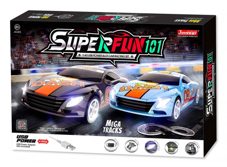 Joysway Super Fun 101 1/43 USB Power Slot Car Racing Set