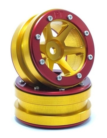 Metsafil Beadlock Wheels PT- Slingshot Gold/Rot 1.9