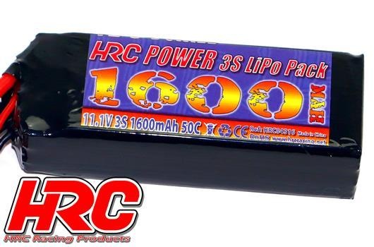 HRC Racing Akku - LiPo 3S - 11.1V 1600mAh 50C - RC Car Micro