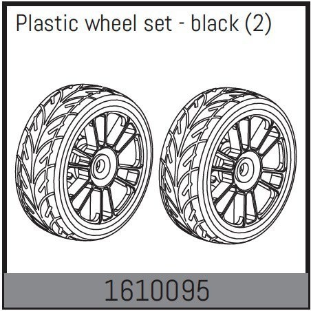Absima Plastic Wheel Set - black (2)