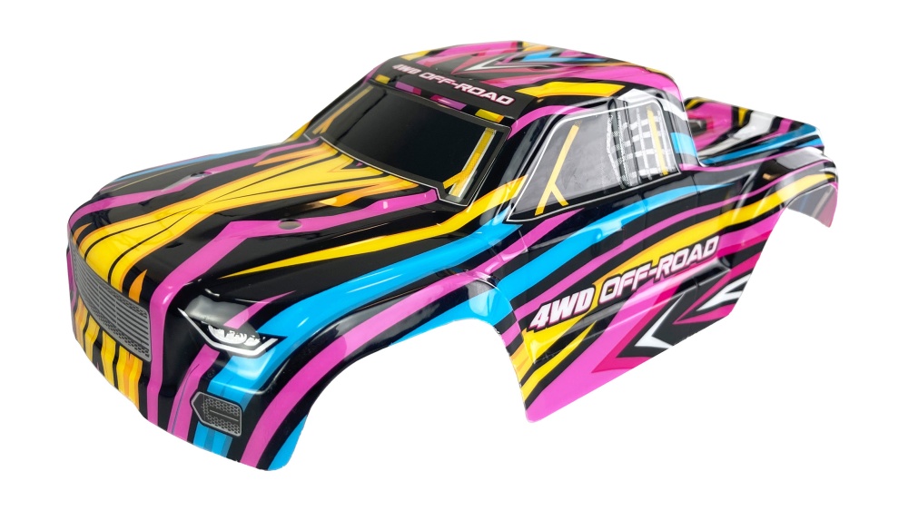 Hyper Go Karosserie MT Hyper Go pink/gelb/schwarz