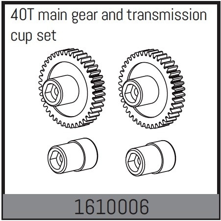 Absima 40T Main Gear and Transmission Cup Set