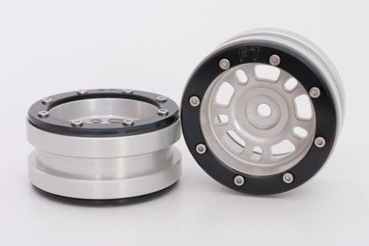 Metsafil Beadlock Wheels PT-Distraktor Silber/Schwarz 1,9