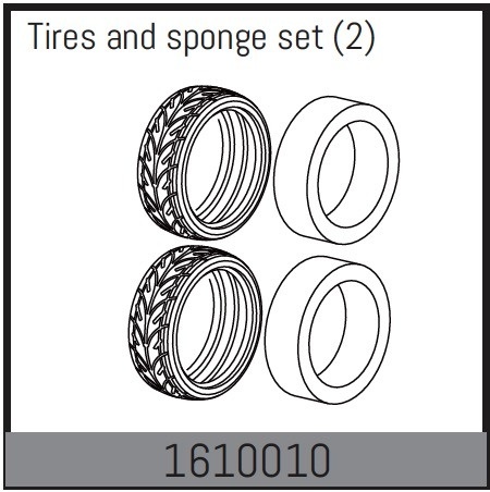 Absima Tires and Sponge Set (2) - Ersatzteil für Absima 1:16