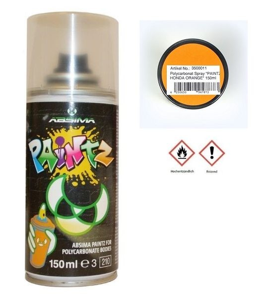 Absima Paintz Polycarbonat (Lexan) Spray HONDA ORANGE 150ml