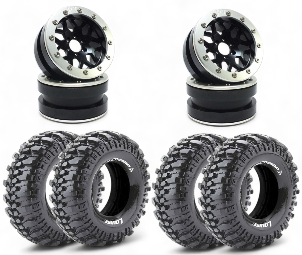 Metsafil Beadlock Wheels PT-MESH black/silber 2.2 4Stk. ohne
