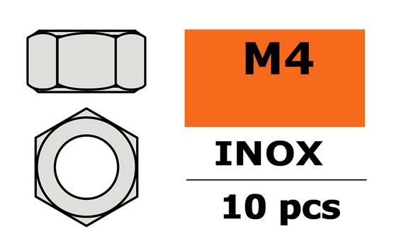G-Force RC - Hexagon Nut - M4 - Inox (10)