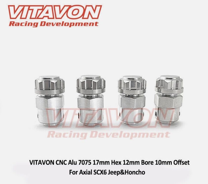 Vitavon 17mm Hex Adapter mit 12mm-Bohrung - silber -