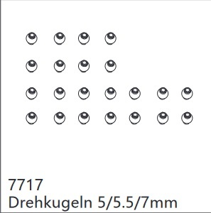 DF Models 7717 Drehkugeln 5/5.5/7 mm