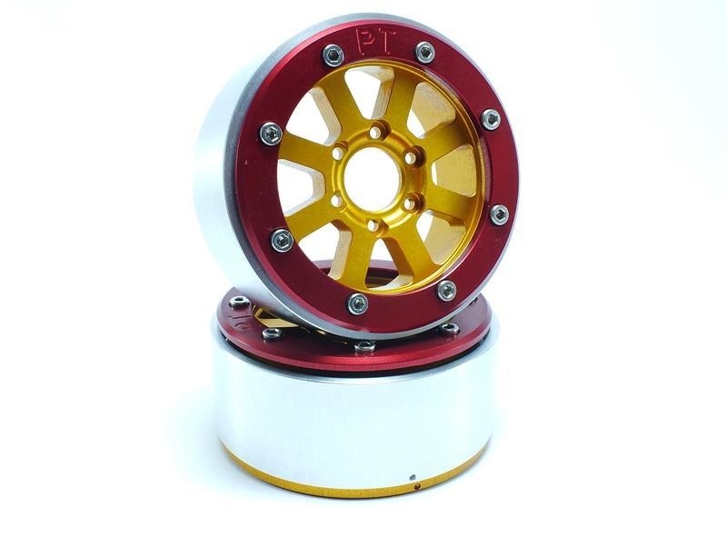 Metsafil Beadlock Wheels HAMMER gold/rot 1.9 (2) ohne