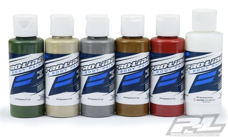 Pro Line RC Body Paint Military Color Set (6 Pack)MilGreen