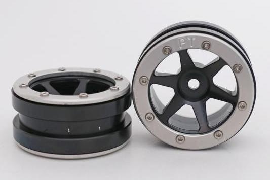 Metsafil Beadlock Wheels PT- Slingshot Schwarz/Silber 1.9