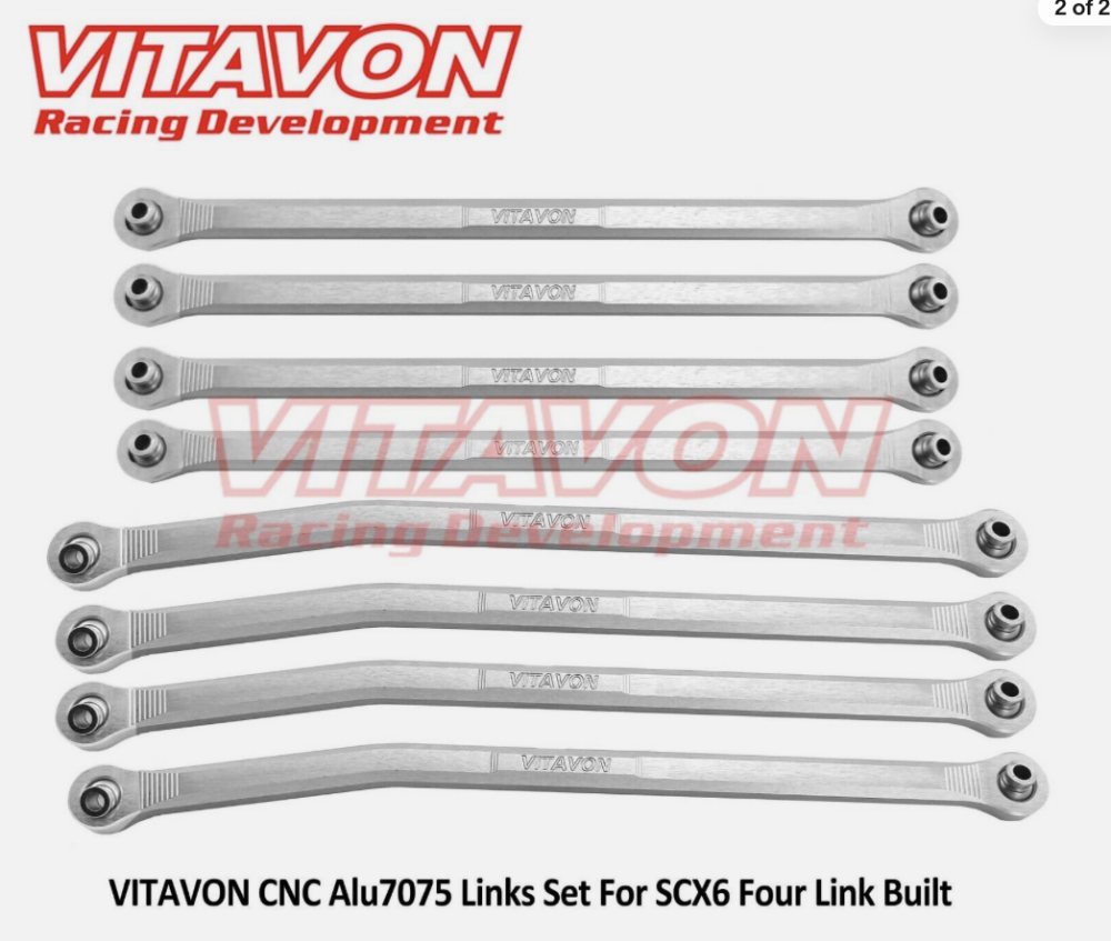 Vitavon Linkset für 4-Link Setup SCX6 silber