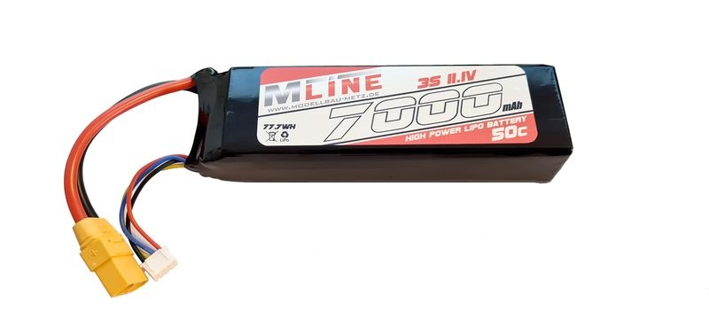 MLine High Power LiPo Akku 50C 3S 11.1V 7000mAh XT90