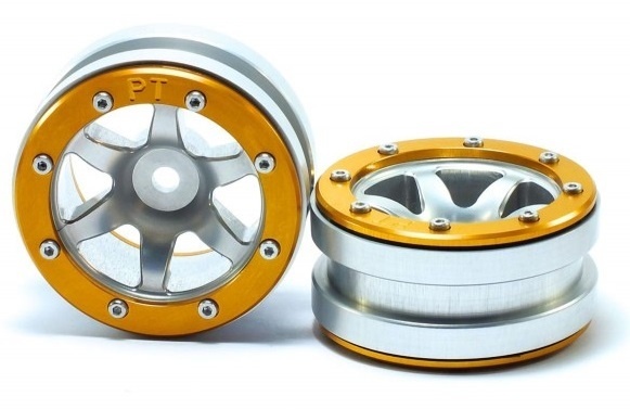 Metsafil Beadlock Wheels PT- Wave Silber/Gold 1.9 (2 Stück)
