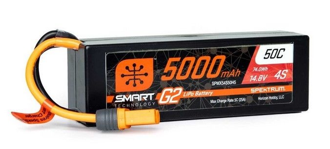 Spektrum 14,8V 5000mAh 4S 50C Smart G2 Hardcase LiPo-Akku: