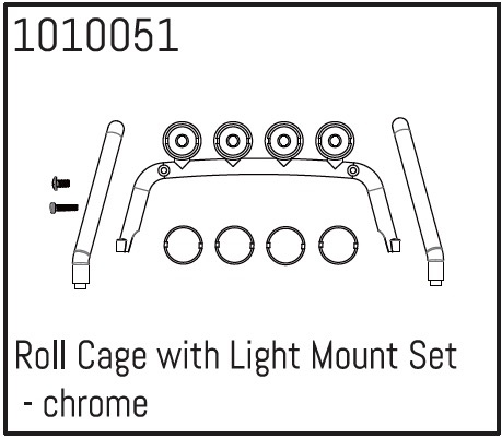 Absima Roll Cage mit Light Mount Set - chrom