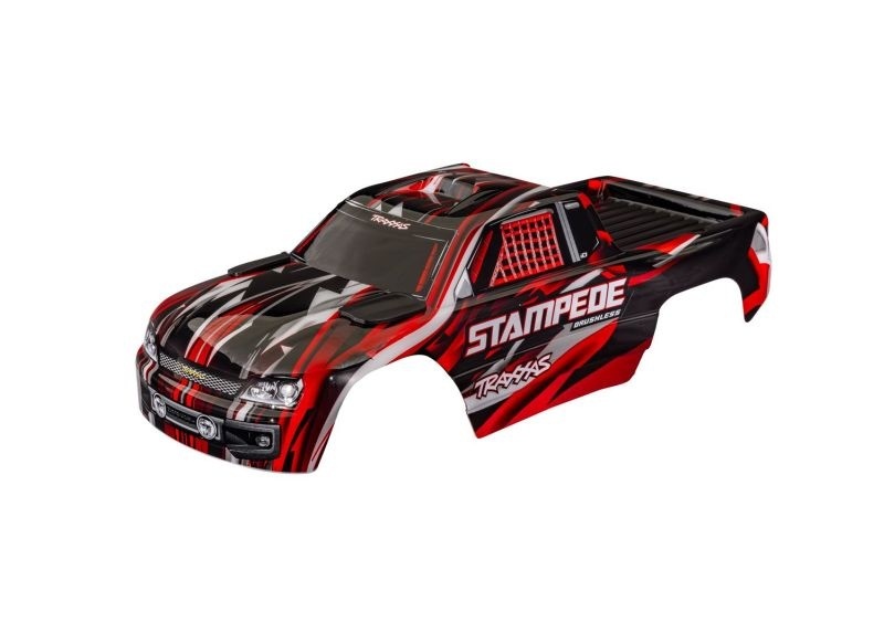 Traxxas Karosserie Stampede VXL rot mit Aufkleber