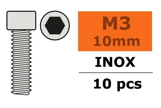 G-Force RC - Hex Socket Head Screw - M3X10 - Inox (10)