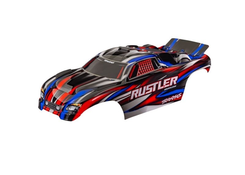 Traxxas Karosserie Rustler rot clipless mit Aufkleber