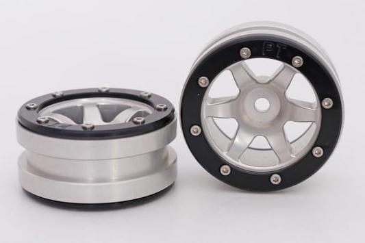 Metsafil Beadlock Wheels PT- Wave Silber/Schwarz 1.9 (2 St)