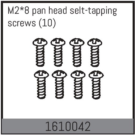 Absima M2*8 Pan Head Selt-tapping Screws (10)