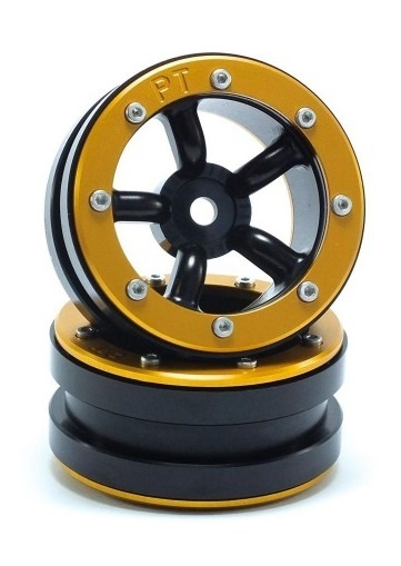 Metsafil Beadlock Wheels PT-Safari Schwarz/Gold 1.9 (2 Stk)