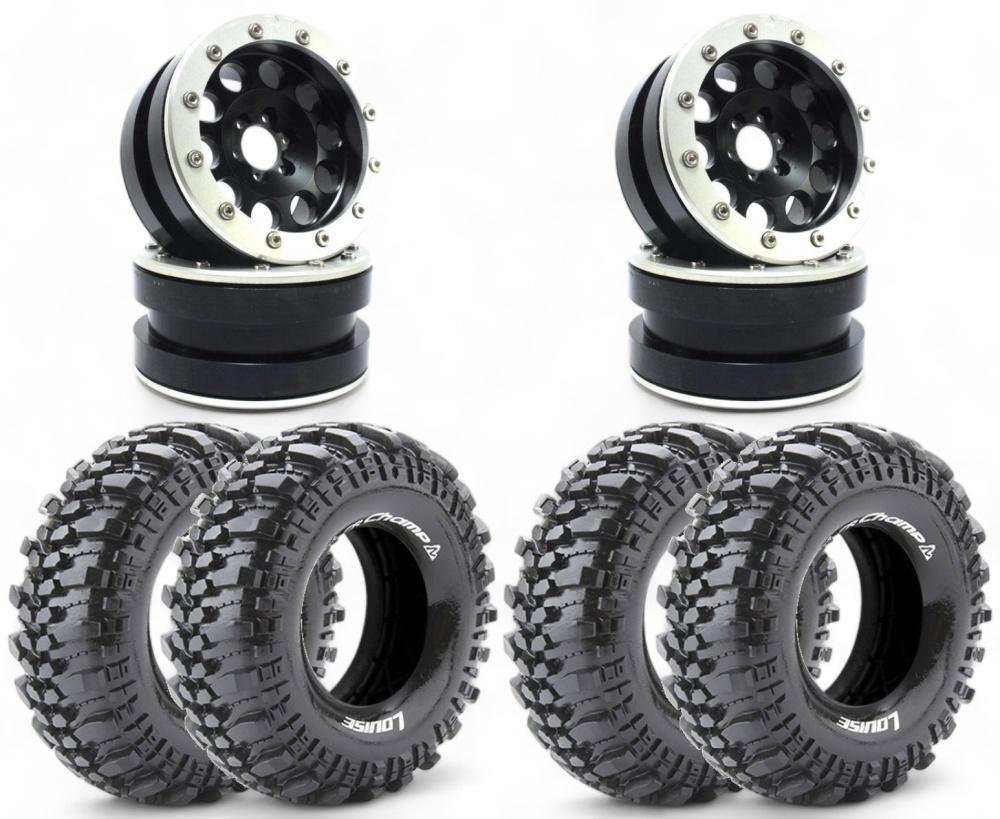 Metsafil Beadlock Wheels PT-REVOLVER black/silber 2.2 4 ohne