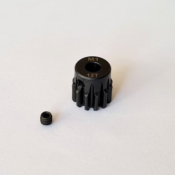 MLine HSS-Stahl Motorritzel 12 Zähne, Modul 1 für 5mm-Welle