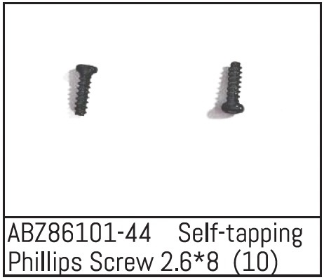 Absima Self-tapping Phillips Screw 2.6*8 - Mini AMT (10)