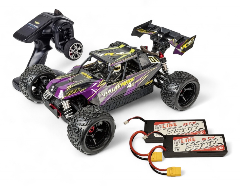 Carson 1:8 Virus Race 4.3 4S brushless 2.4GHz RTR lila