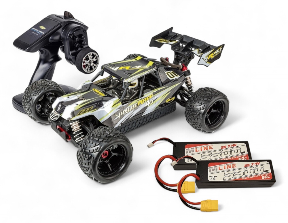 Carson 1:8 Virus Race 4.3 4S brushless 2.4GHz RTR weiß -