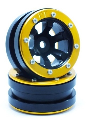 Metsafil Beadlock Wheels PT- Claw Schwarz/Gold 1.9 (2 Stk)