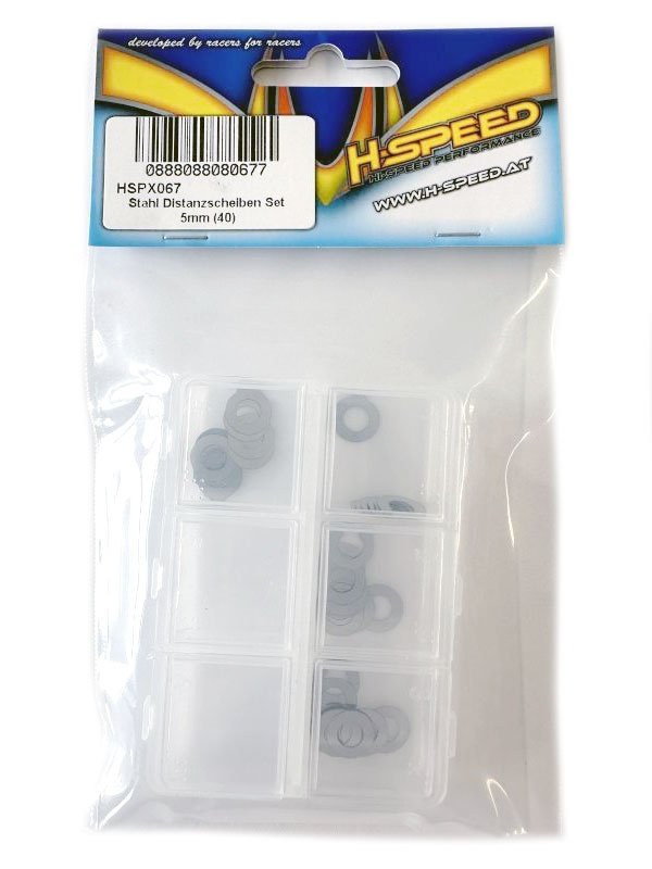 H-Speed  Stahl Distanzscheiben Set 5mm (40) H-SPEED je 10Stk