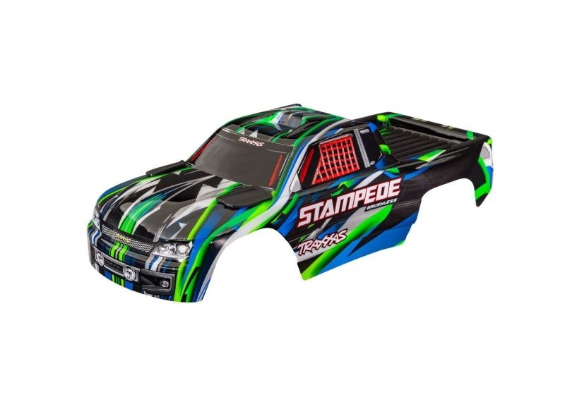 Traxxas Karosserie Stampede VXL grün/blau mit Aufkleber