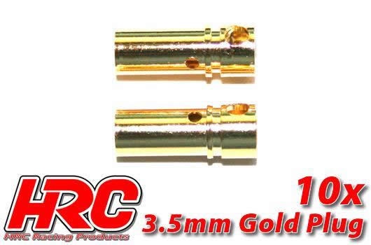 HRC Racing Stecker - Gold - 3.5mm - weibchen (10 Stk.)