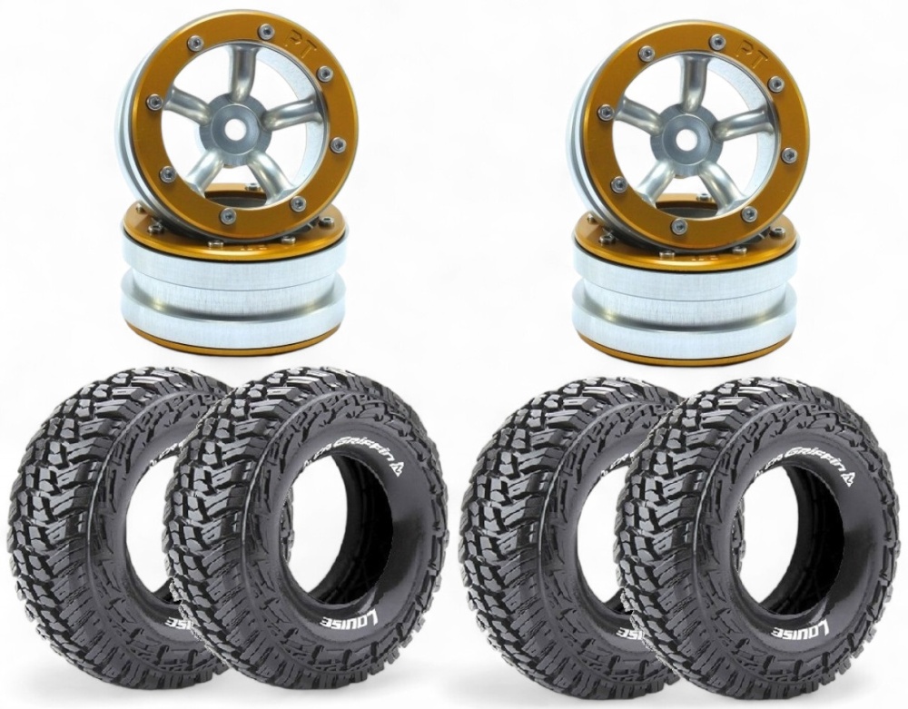 Metsafil Beadlock Wheels PT-Safari Silber/Gold 1.9 4 Stk